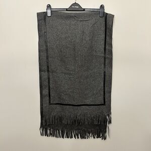 Sean John Unisex Winter Scarf Wrap Gray w/Fringe‎ 19x64 Wool Cashmere NEW